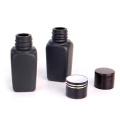 10ml matte black square essential oil glass bottle with screw lid